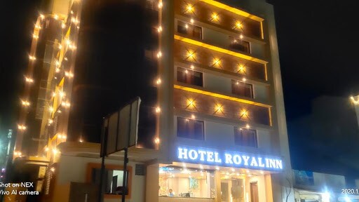 Modern reception and comfortable guest sitting area at Hotel Royal Inn Dwarka Gujarat