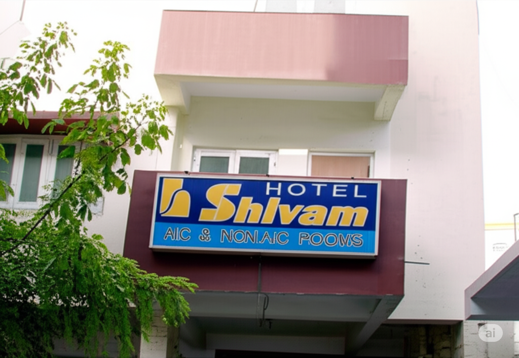 Front exterior of Hotel Shivam Somnath near Somnath Temple